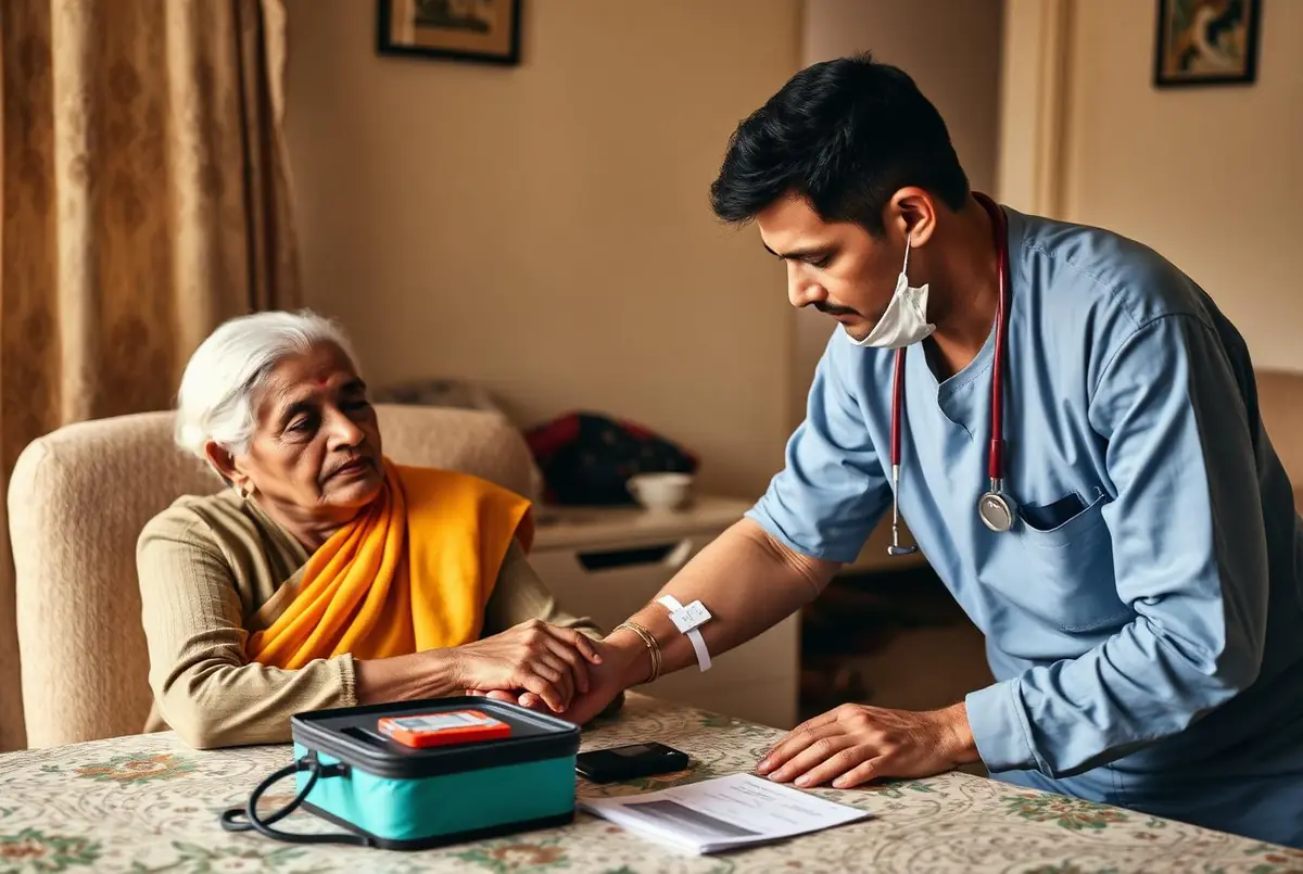 Home blood sample collection for an elderly patient